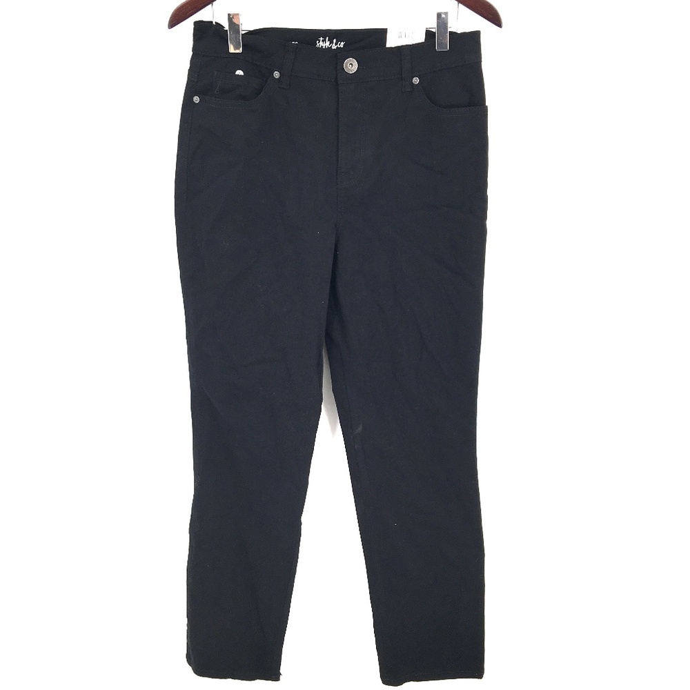 NEW Style & Co  Straight table Leg Mid high Rise Jeans pants Black 8 women's